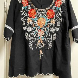 Embroidered Bohemian Top